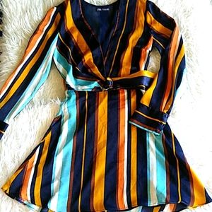 Zara striped mini dress